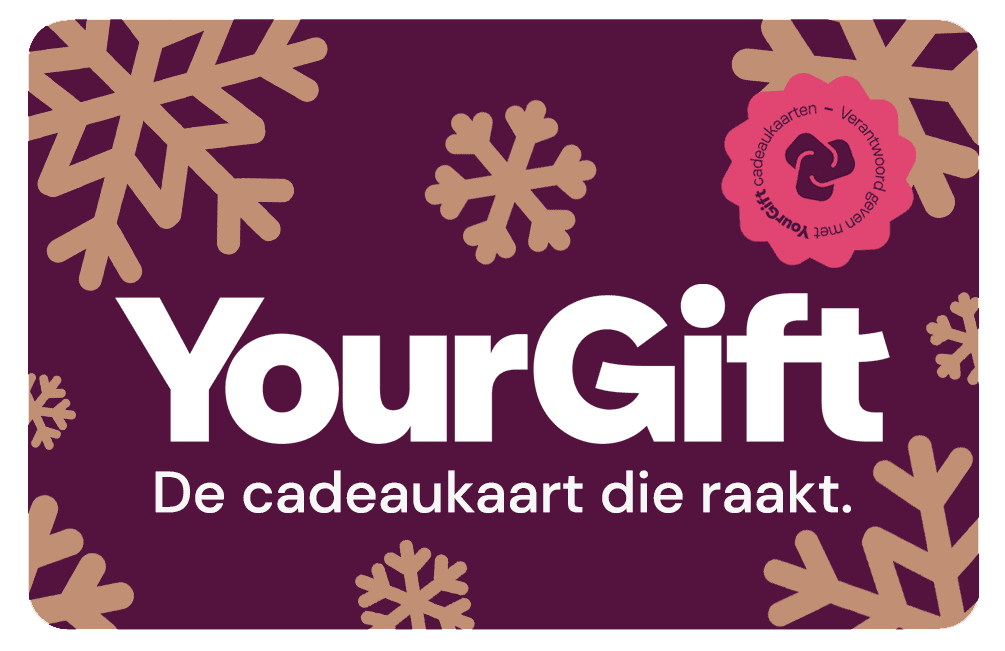 Yourgift cadeaukaart kerst 2026 paars goud
