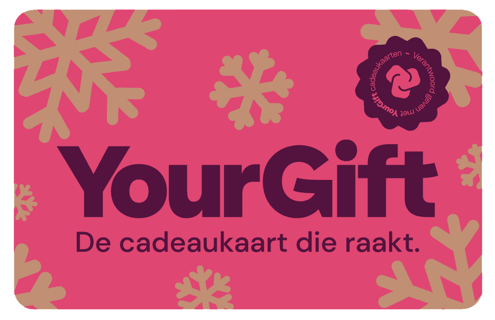 Yourgift cadeaukaart kerst 2026 roze goud